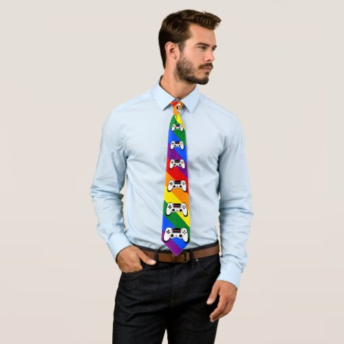 The Gaymer Rainbow LGBT Pride Neck Tie