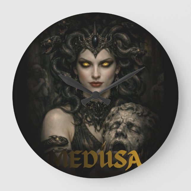 The Gaze of Eternal Silence Large Clock (Front)