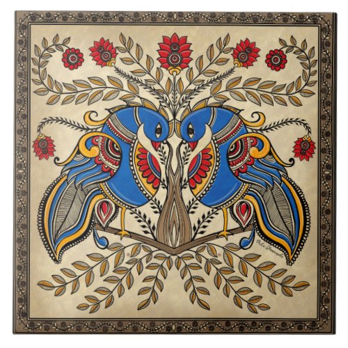 The Gemini peacocks Ceramic Tile