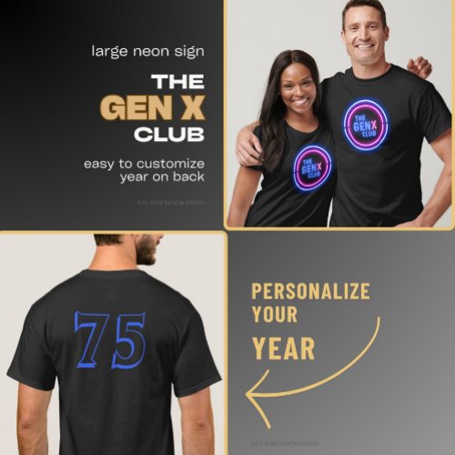 THE GEN X CLUB With Year T_Shirt