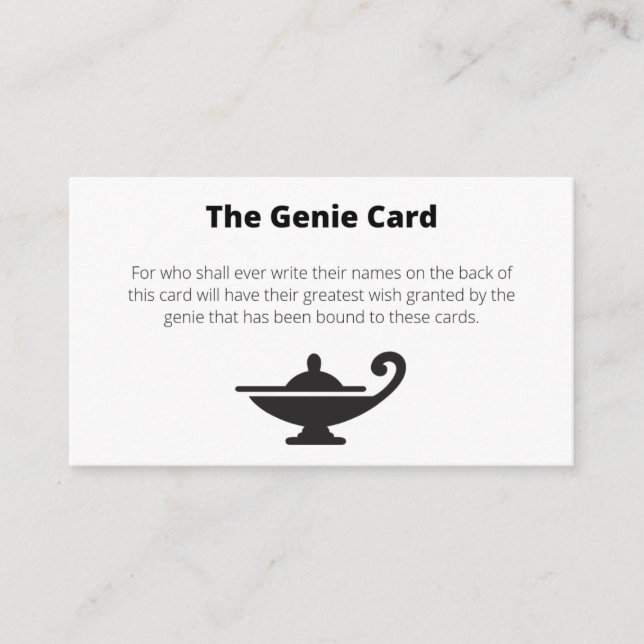 The Genie Card Grants Your Wish (Front)