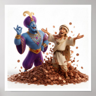 The Genie's Fine Print Funny Magic Poster