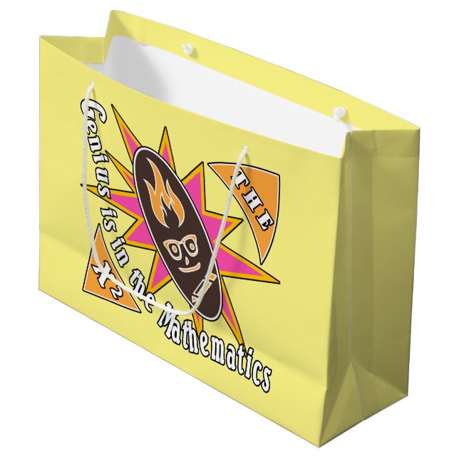 The genius is in the mathematics large gift bag (Front Angled)