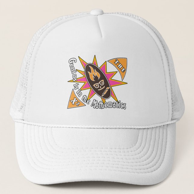 The genius is in the mathematics trucker hat (Front)