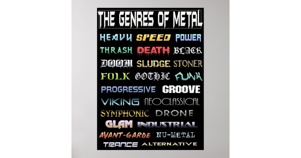 the-genres-of-metal-poster-zazzle