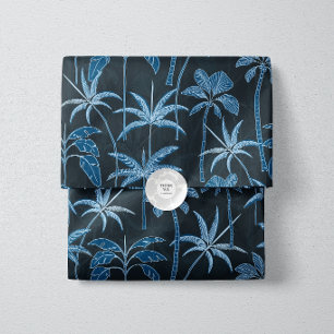 The Gentle Reveal: Botanical Palm Luxury Navy Blue Tissue Paper