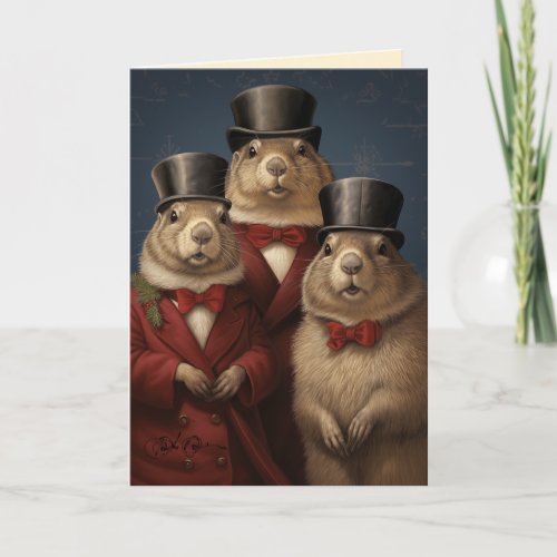 The Gentleman Groundhogs Holiday Card
