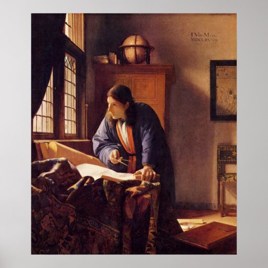 The Geographer by Johannes Vermeer Poster | Zazzle.com