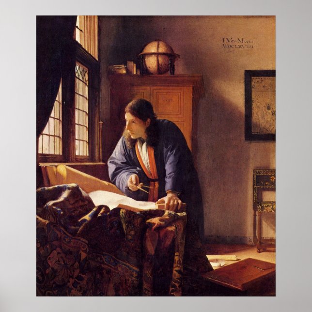 The Geographer by Johannes Vermeer Poster (Front)