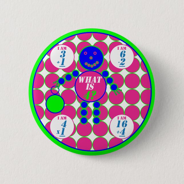 The Geometrics-Button-Circle-Age 4 Pinback Button (Front)