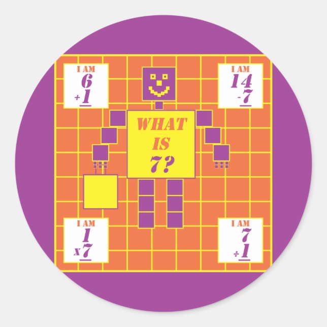 The Geometrics-Sticker-Square-Age 7 Classic Round Sticker (Front)