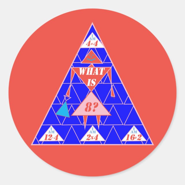 The Geometrics-Sticker-Triangle-Age 8 Classic Round Sticker (Front)