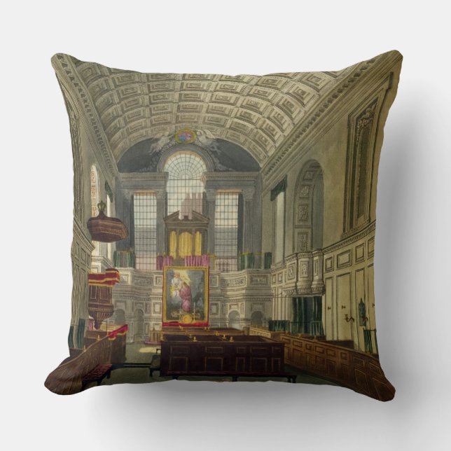 The German Chapel, St. James's Palace, from 'The H Throw Pillow (Front)