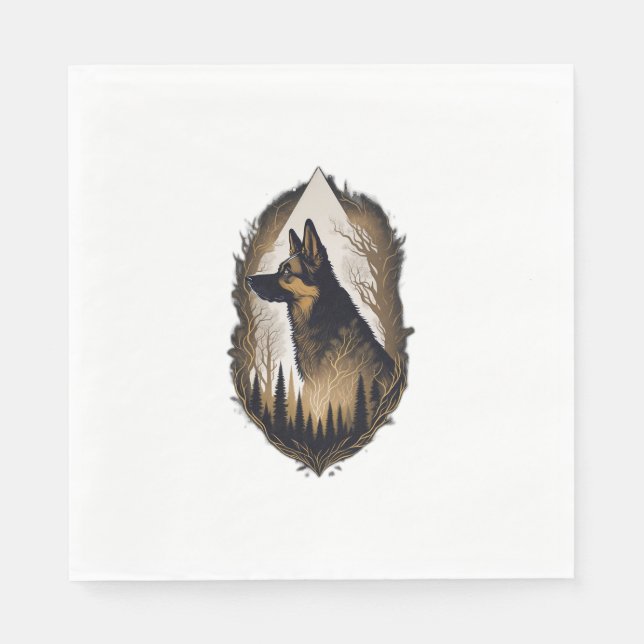 The German Shepherd 003 Napkins (Front)
