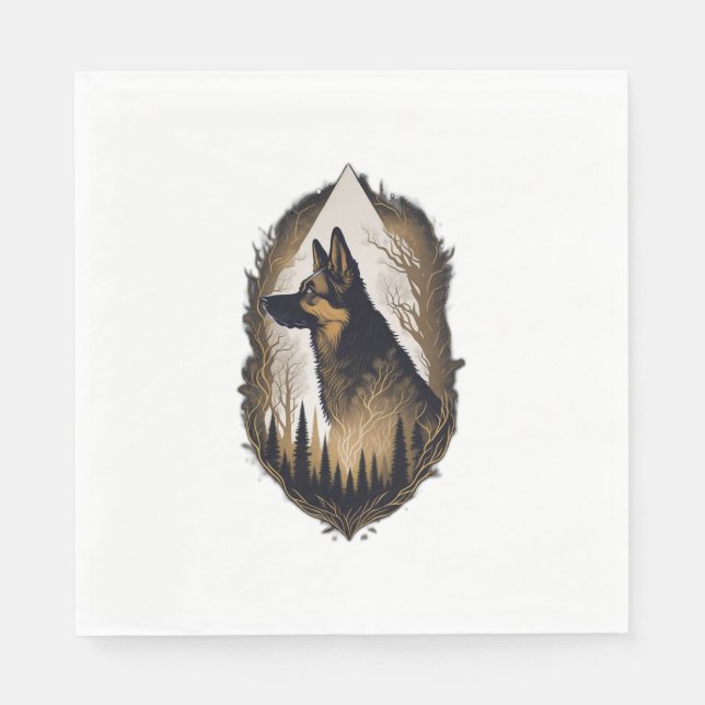The German Shepherd 003  Napkins (Front)