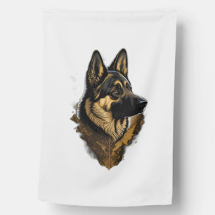 The German Shepherd 004 House Flag