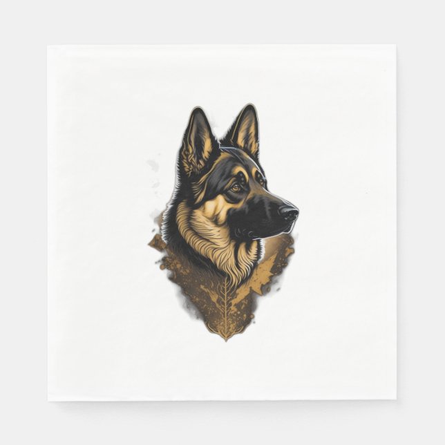 The German Shepherd 004  Napkins (Front)