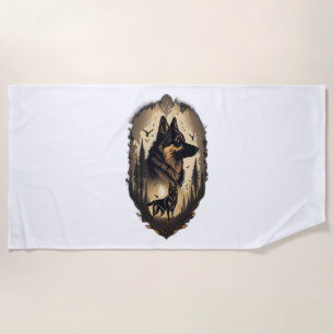 The German Shepherd 005  Beach Towel