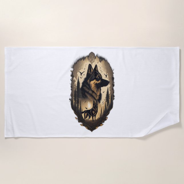 The German Shepherd 005  Beach Towel (Front)