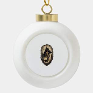 The German Shepherd 005 Ceramic Ball Christmas Ornament