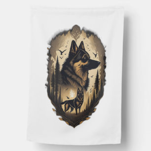 The German Shepherd 005 House Flag