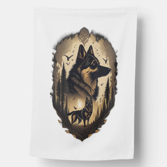 The German Shepherd 005  House Flag (Front)