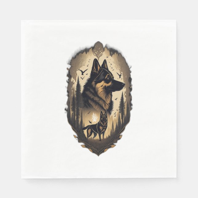 The German Shepherd 005  Napkins (Front)