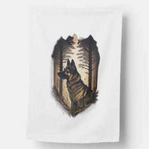 The German Shepherd 006 House Flag
