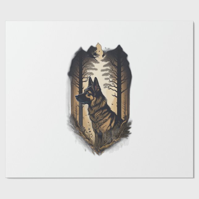 The German Shepherd 006  Wrapping Paper (Flat)