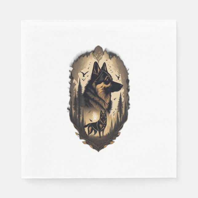 The German Shepherd 007  Napkins (Front)