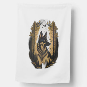 The German Shepherd 009 House Flag