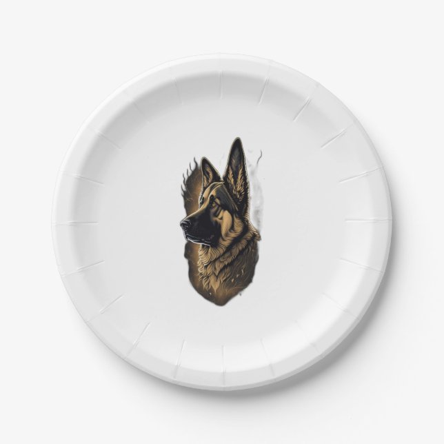 The German Shepherd 010  Paper Plates (Front)