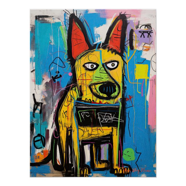 The German Shepherd Dog Graffiti 01 - Leonardo Abb Poster (Front)