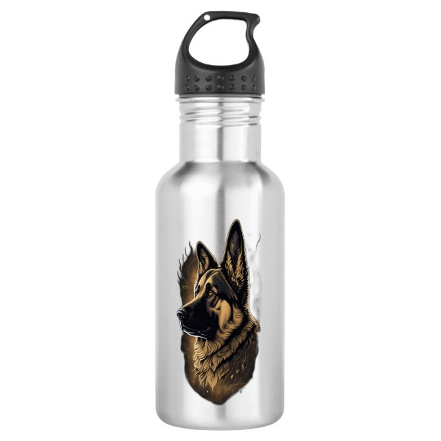 The German Shepherd   Stainless Steel Water Bottle (Front)