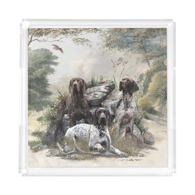 The German Shorthaired Pointer or Deutsch Kurzhaar Acrylic Tray (Front)