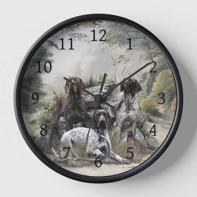 The German Shorthaired Pointer or Deutsch Kurzhaar Clock (Front)