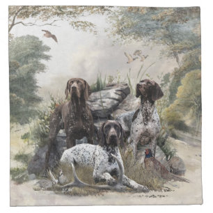 The German Shorthaired Pointer or Deutsch Kurzhaar Cloth Napkin
