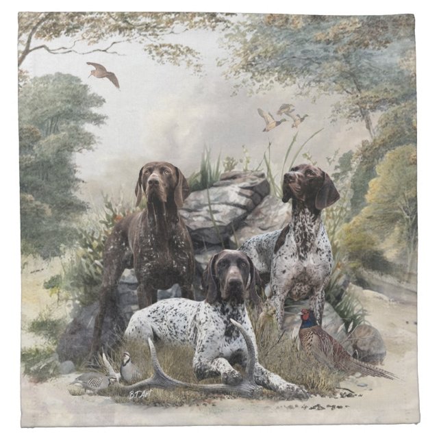 The German Shorthaired Pointer or Deutsch Kurzhaar Cloth Napkin (Front)