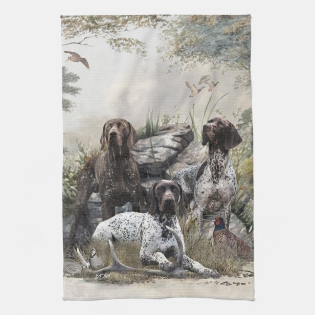 The German Shorthaired Pointer or Deutsch Kurzhaar Kitchen Towel (Vertical)