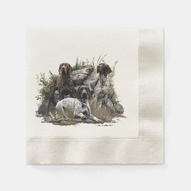 The German Shorthaired Pointer or Deutsch Kurzhaar Napkins (Front)