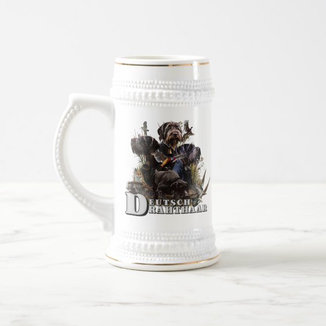 The German Wirehaired Pointer Beer Stein (Left)