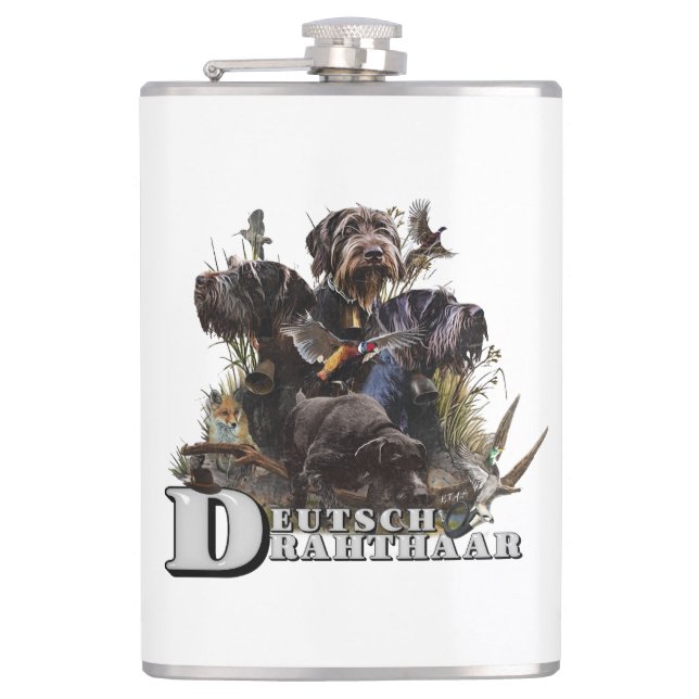 The German Wirehaired Pointer Flask (Front)