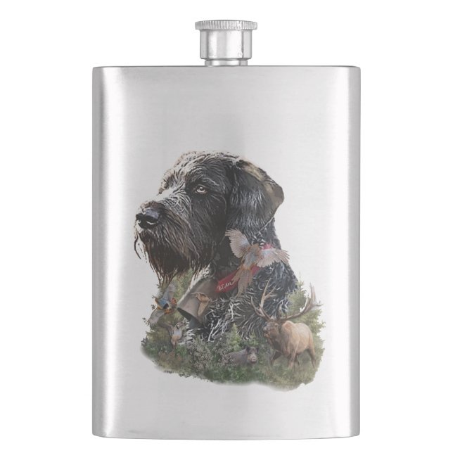 The German Wirehaired Pointer Flask (Front)