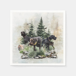The German Wirehaired Pointers, Art Napkins