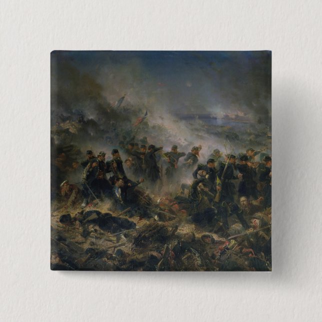 The Gervais Battery at the Siege of Sebastopol Pinback Button (Front)