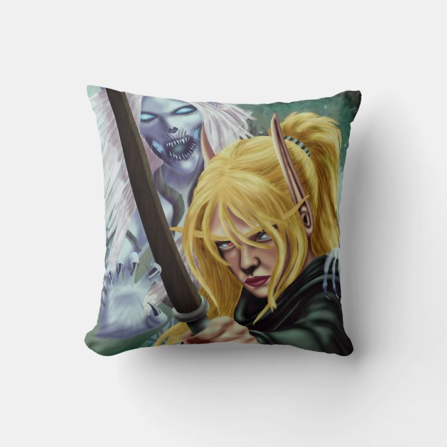 The Ghost and the Body Throw Pillow (Front)