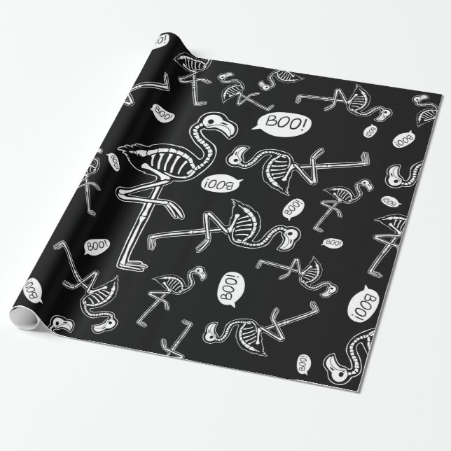 The Ghost Flamingo Wrapping Paper (Unrolled)