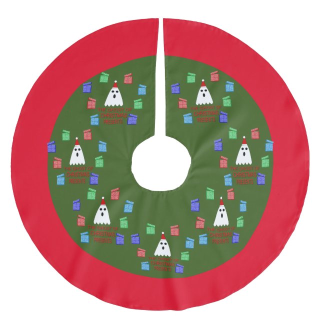 The Ghost of Christmas Presents Funny Brushed Polyester Tree Skirt (Front)