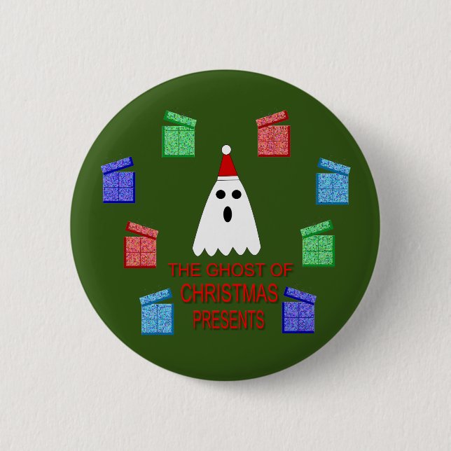 The Ghost of Christmas Presents Funny Button (Front)