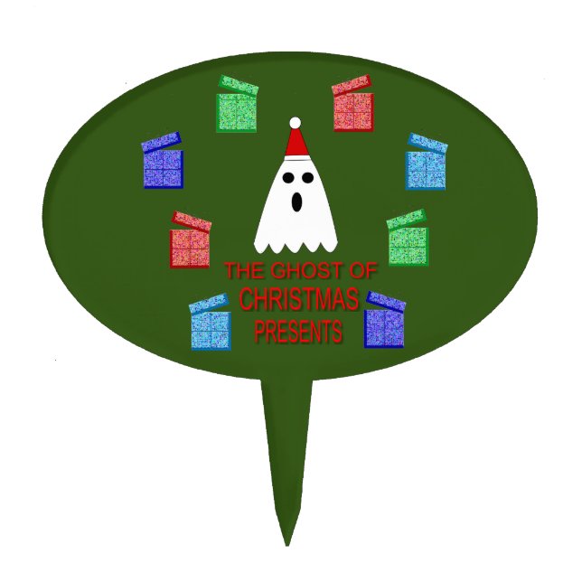 The Ghost of Christmas Presents Funny Cake Topper (Front)